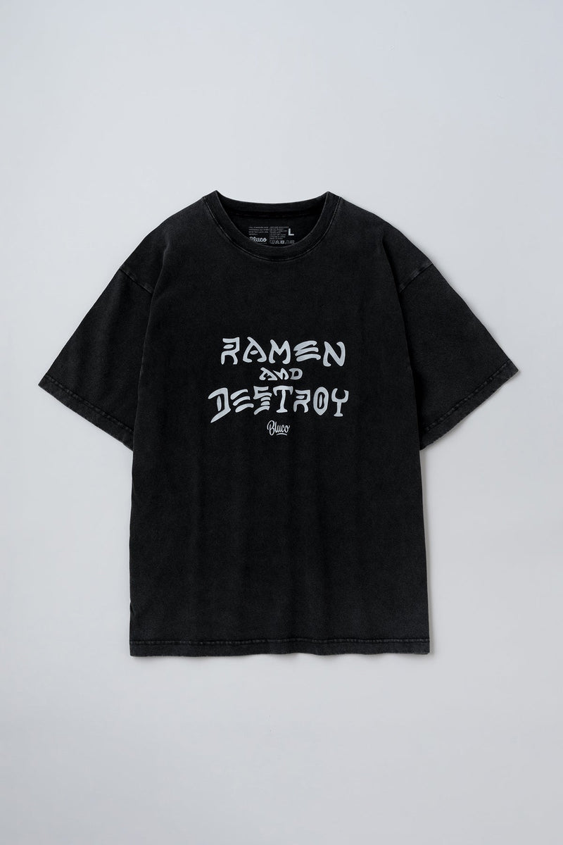(RAMEN&DESTROY×BLUCO) ピグメントオーバーTシャツ