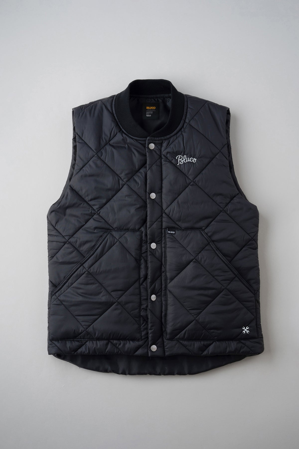 RIB COLLAR QUILTING VEST